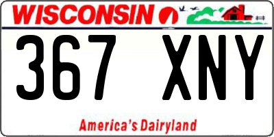 WI license plate 367XNY