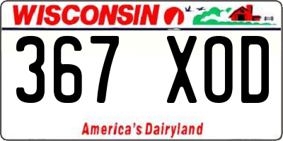 WI license plate 367XOD