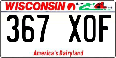 WI license plate 367XOF