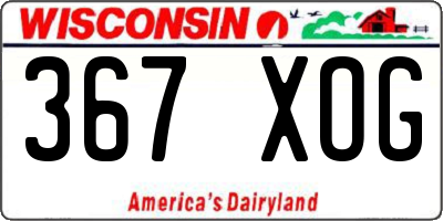 WI license plate 367XOG