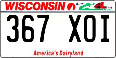 WI license plate 367XOI