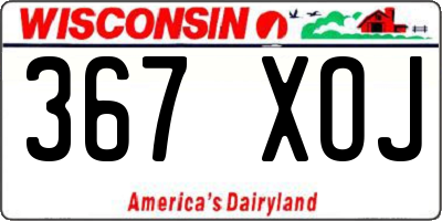 WI license plate 367XOJ