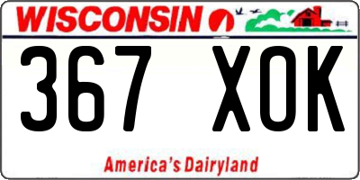 WI license plate 367XOK