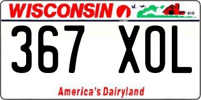WI license plate 367XOL