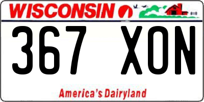 WI license plate 367XON