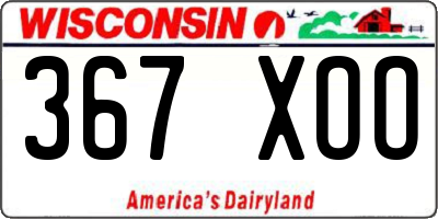 WI license plate 367XOO