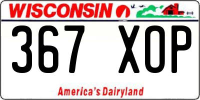 WI license plate 367XOP
