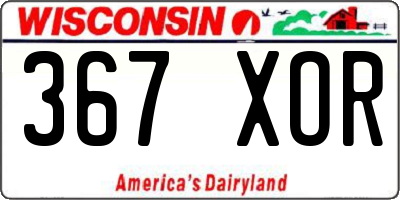 WI license plate 367XOR