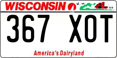 WI license plate 367XOT