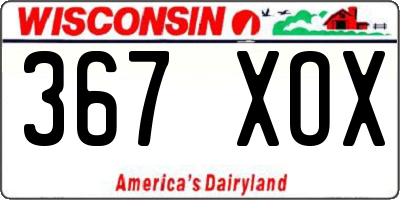 WI license plate 367XOX