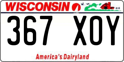 WI license plate 367XOY