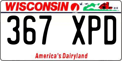 WI license plate 367XPD