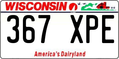 WI license plate 367XPE