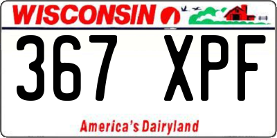 WI license plate 367XPF
