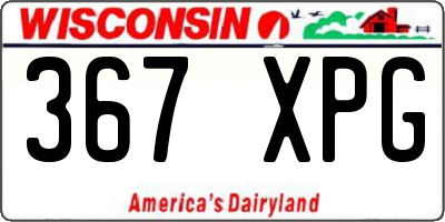 WI license plate 367XPG