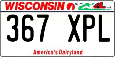 WI license plate 367XPL