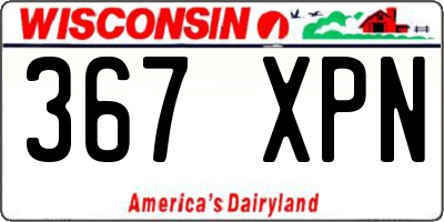 WI license plate 367XPN