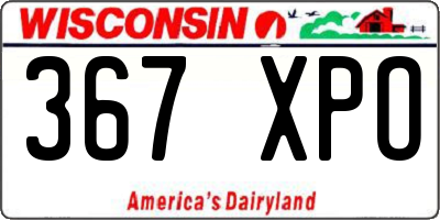 WI license plate 367XPO