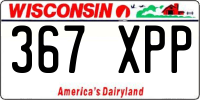 WI license plate 367XPP