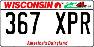 WI license plate 367XPR