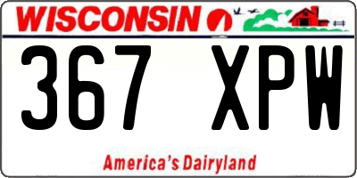 WI license plate 367XPW