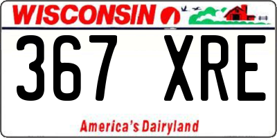 WI license plate 367XRE