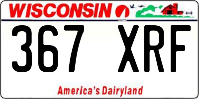 WI license plate 367XRF