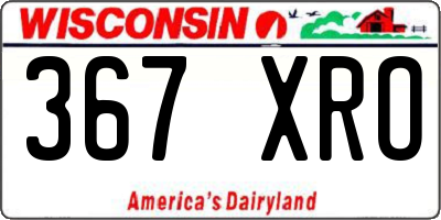 WI license plate 367XRO