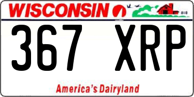 WI license plate 367XRP