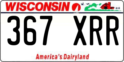 WI license plate 367XRR