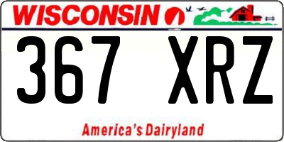 WI license plate 367XRZ