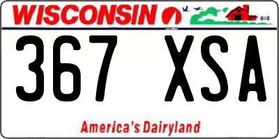 WI license plate 367XSA