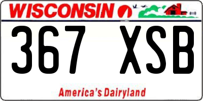 WI license plate 367XSB
