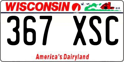 WI license plate 367XSC