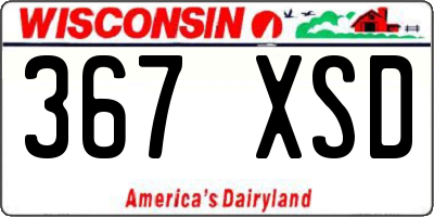 WI license plate 367XSD