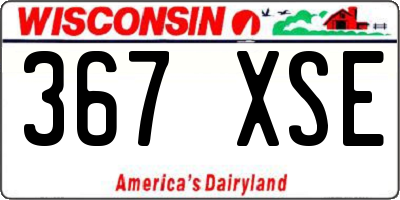 WI license plate 367XSE