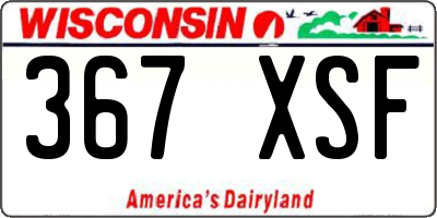 WI license plate 367XSF