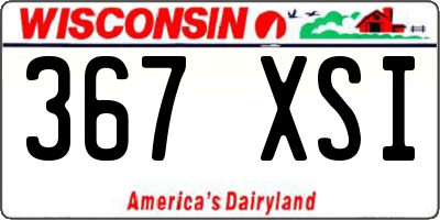 WI license plate 367XSI