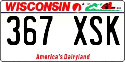 WI license plate 367XSK