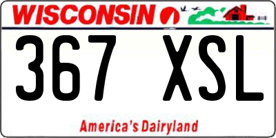 WI license plate 367XSL