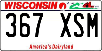 WI license plate 367XSM