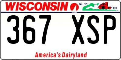 WI license plate 367XSP
