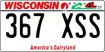 WI license plate 367XSS