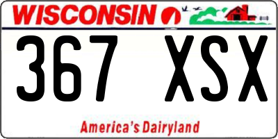 WI license plate 367XSX