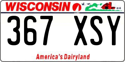 WI license plate 367XSY