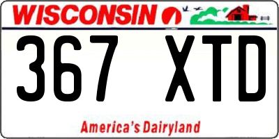 WI license plate 367XTD