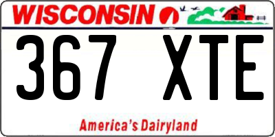 WI license plate 367XTE