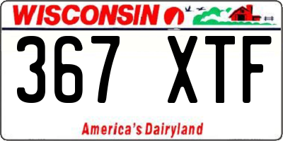 WI license plate 367XTF