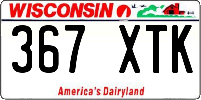 WI license plate 367XTK