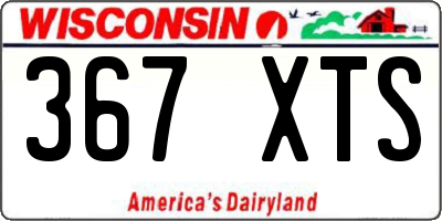 WI license plate 367XTS